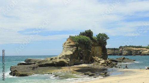 iconic stone in klayar beach, pacitan