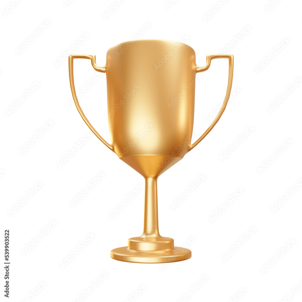 Golden trophy 3d rendering illustration Golden trophy 3d rendering illustration