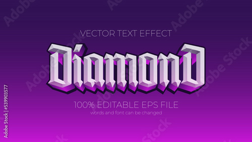Diamond text effect style  EPS editable text effect