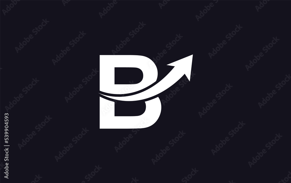 Growth arrow icon and financial circle logo design with the letters and alphabets Growth arrow icon and financial circle logo design with the letters and alphabets
