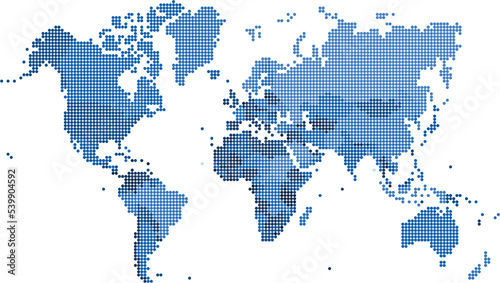 Blue dots world map 