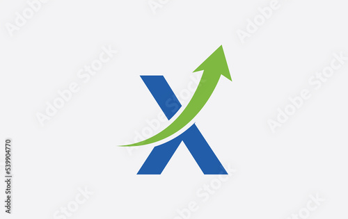 Free Download Growth arrow icon and financial circle logo design with the letters and alphabets - GFXLoad