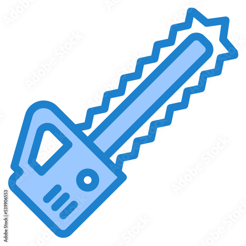 Hand saw blue style icon