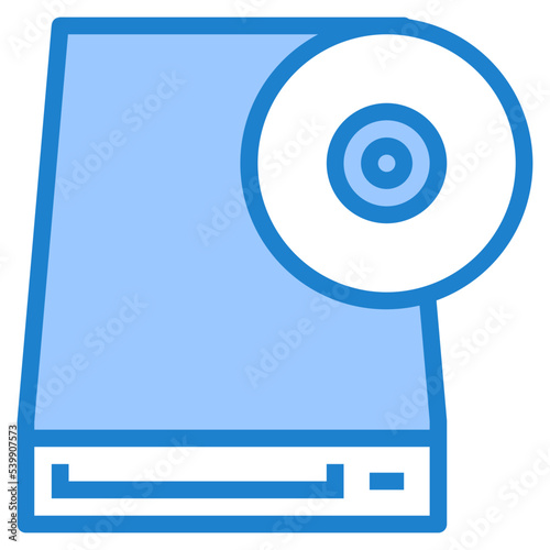 CD Rom blue style icon