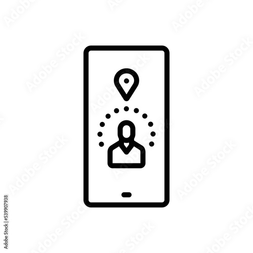 Black line icon for trace