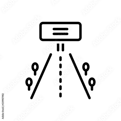 Black line icon for way