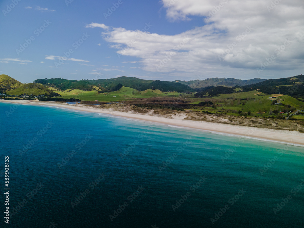 Aerial landscapes of New Zealand beach