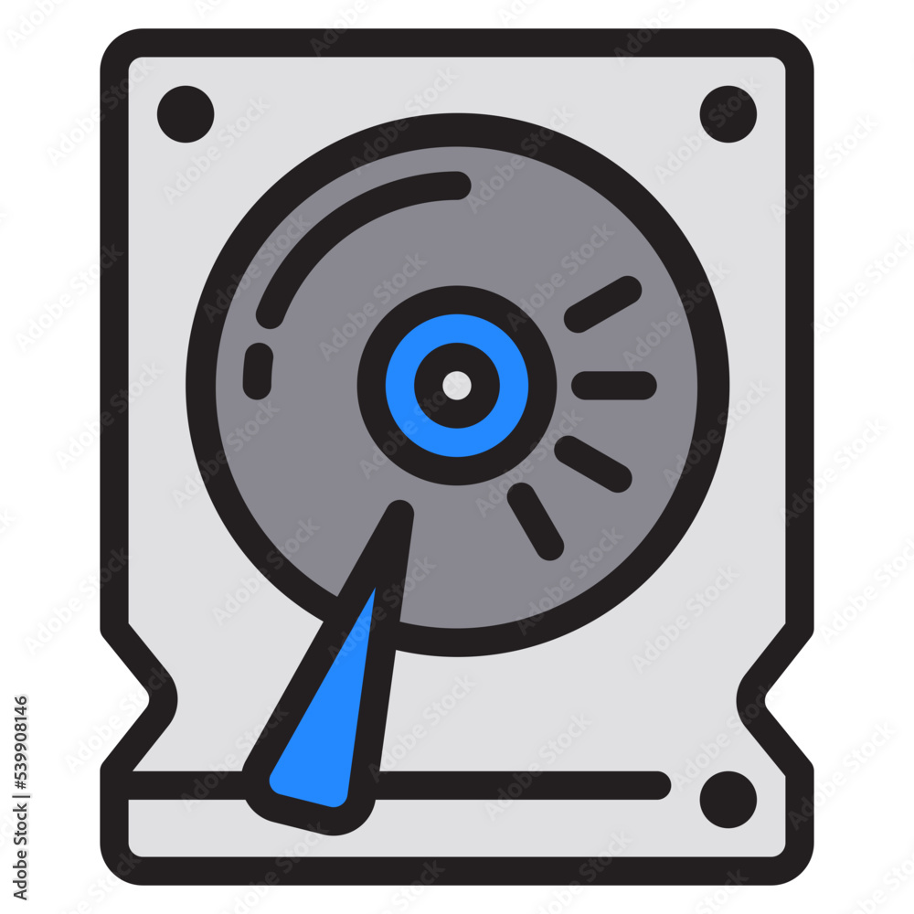 Harddrive color line style icon