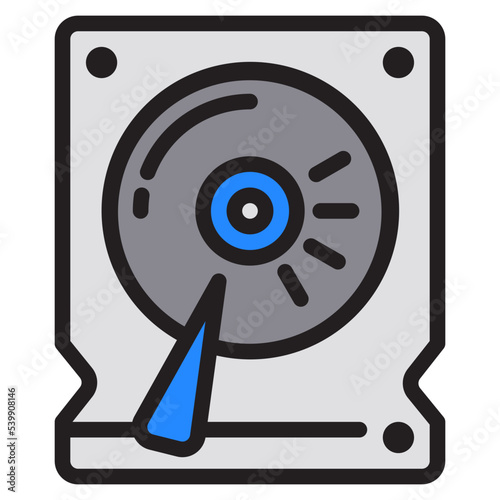 Obraz na płótnie Harddrive color line style icon w salonie