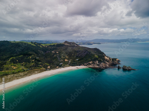 Opito Bay, Coromandel Peninsula in New Zealand seen from above © Michael