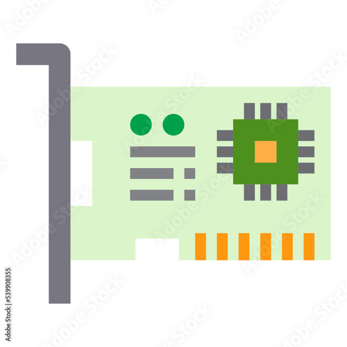 Network Card flat style icon