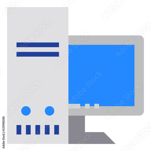 Workstation flat style icon