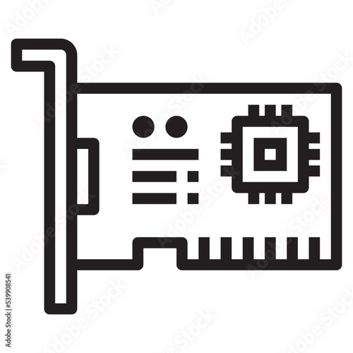 Network Card outline style icon