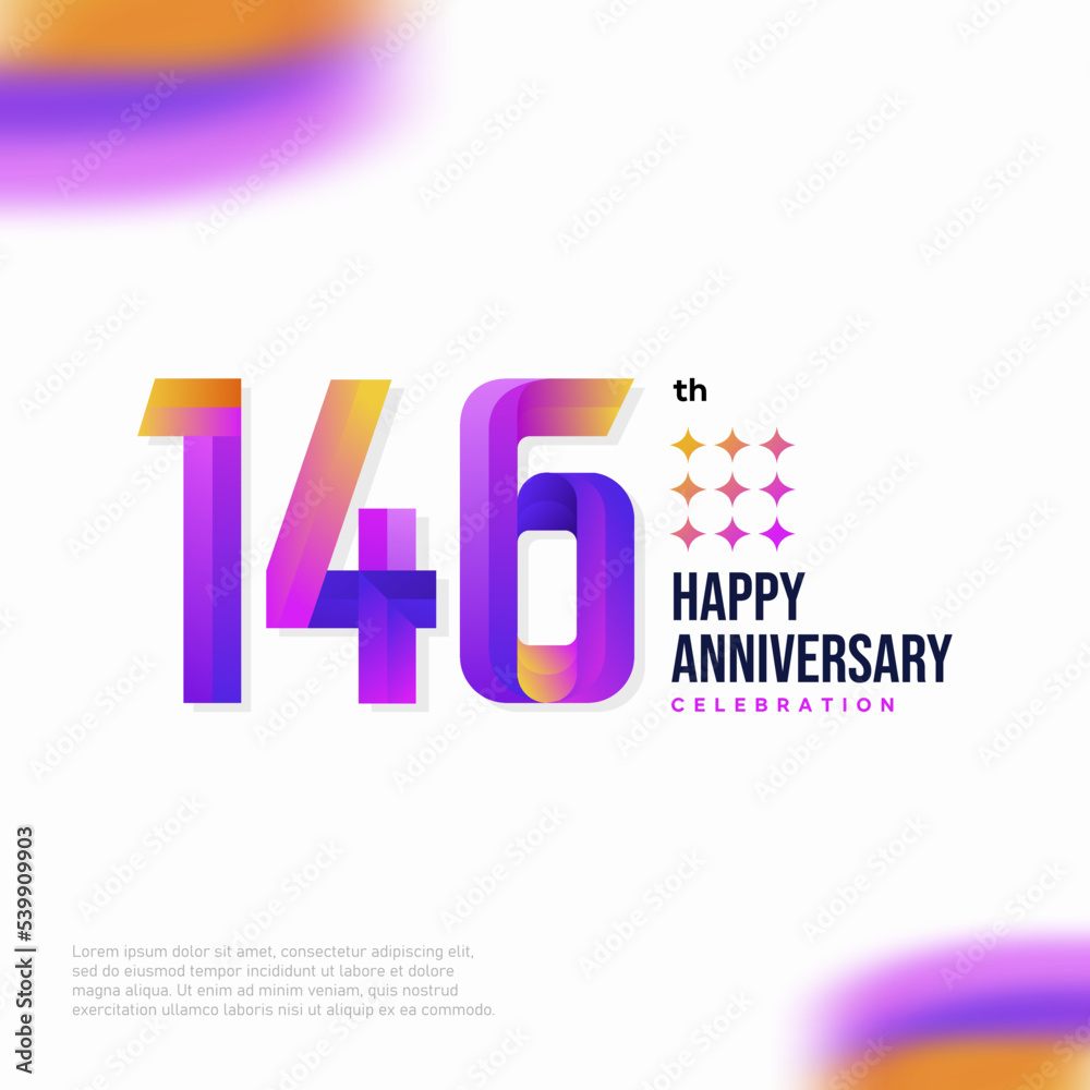 Obraz premium Number 146 logo icon design, 146 birthday logo number, anniversary 146