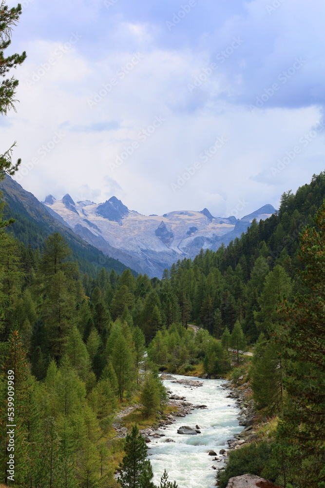 Roseq valley in Swiss Alps - Bernina range in Graubünden