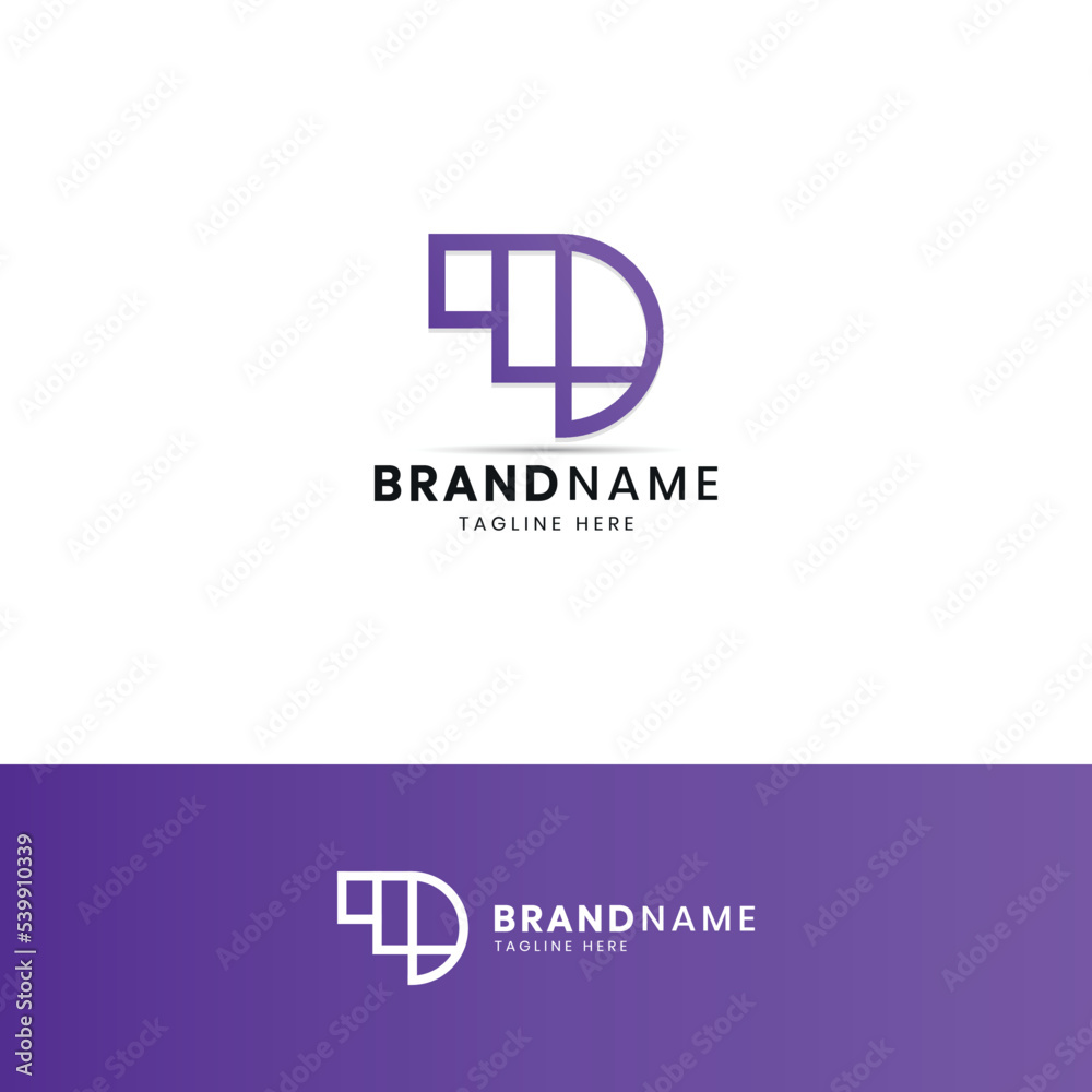 Letter D Logo Template For Technology Company Premium Vector. Letter D Logo Template For Technology Company Premium Vector.