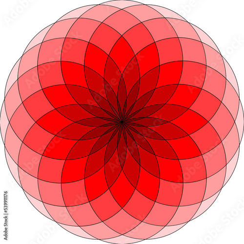 PNG image of abstract red sphere or flowers.