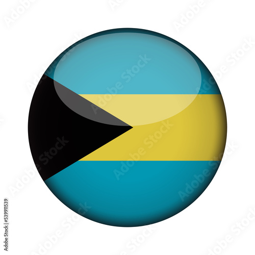 Free Download bahamas Flag in glossy round button of icon. National concept sign. Independence Day. isolated on transparent background. - GFXLoad