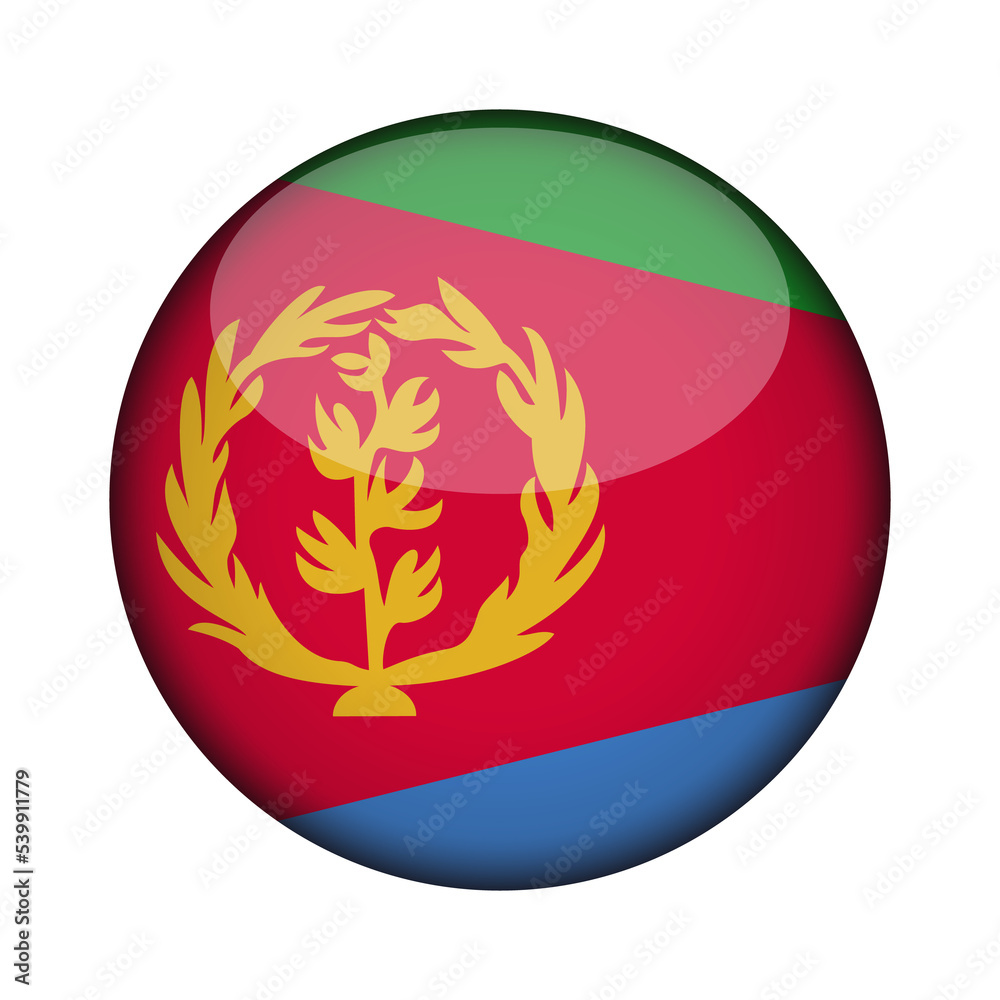 eritrea Flag in glossy round button of icon. National concept sign. Independence Day. isolated on transparent background. eritrea Flag in glossy round button of icon. National concept sign. Independence Day. isolated on transparent background.