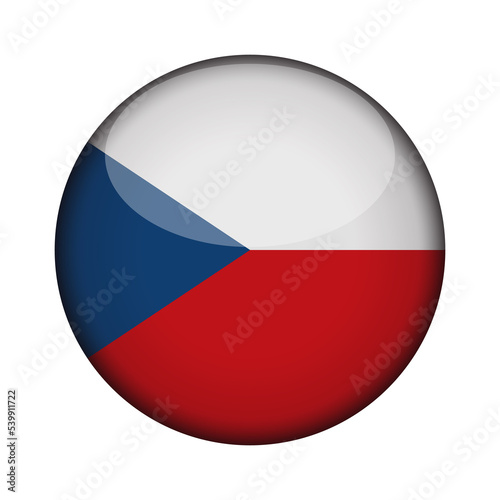 czech republic Flag in glossy round button of icon. National concept sign. Independence Day. isolated on transparent background.