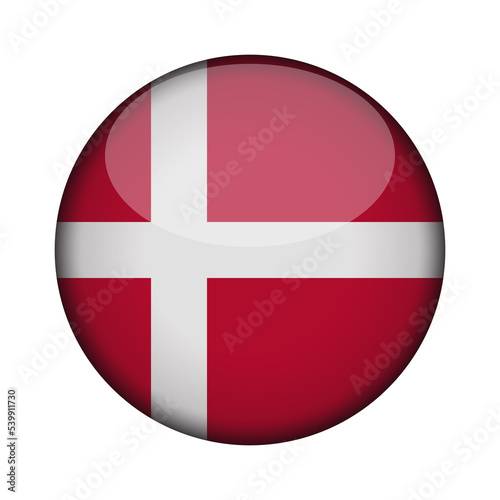 Free Download denmark Flag in glossy round button of icon. National concept sign. Independence Day. isolated on transparent background. - GFXLoad