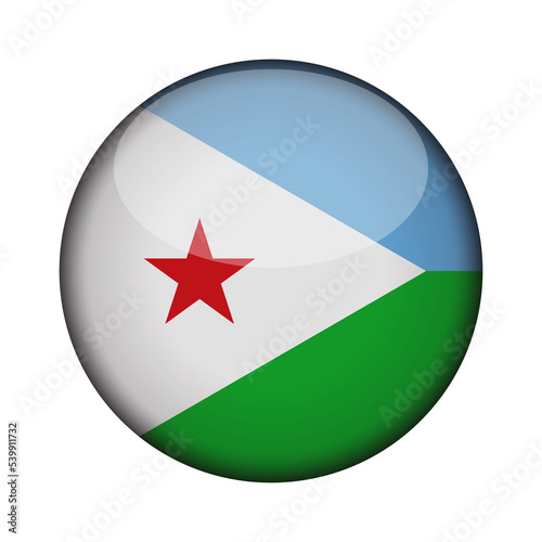 Free Download djibouti Flag in glossy round button of icon. National concept sign. Independence Day. isolated on transparent background. - GFXLoad