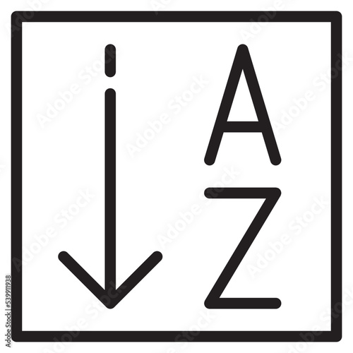Alphabetical  Sorting outline style icon