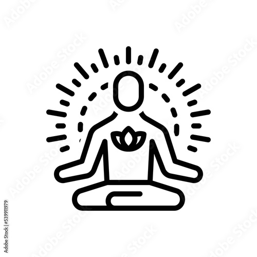 Black line icon for soul