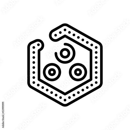 Black line icon for therefore