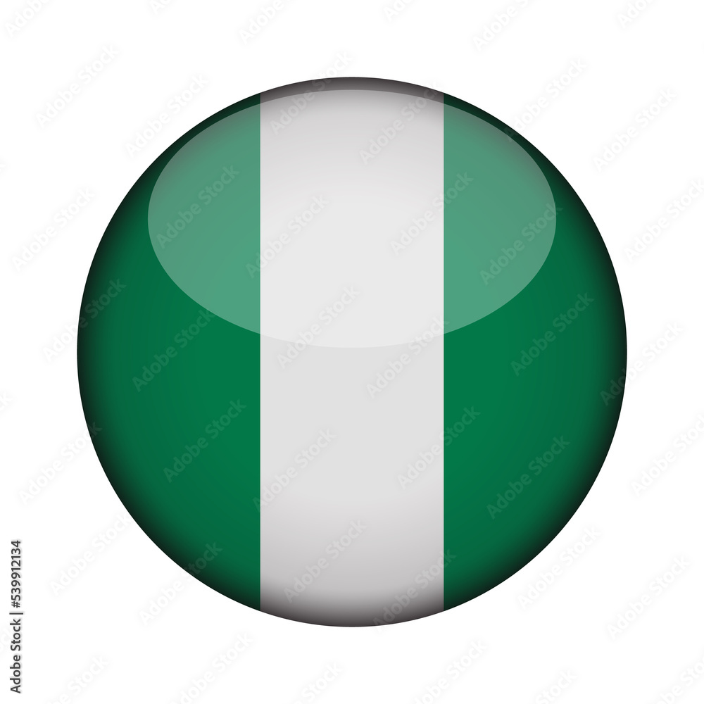 nigeria Flag in glossy round button of icon. National concept sign. Independence Day. isolated on transparent background. nigeria Flag in glossy round button of icon. National concept sign. Independence Day. isolated on transparent background.