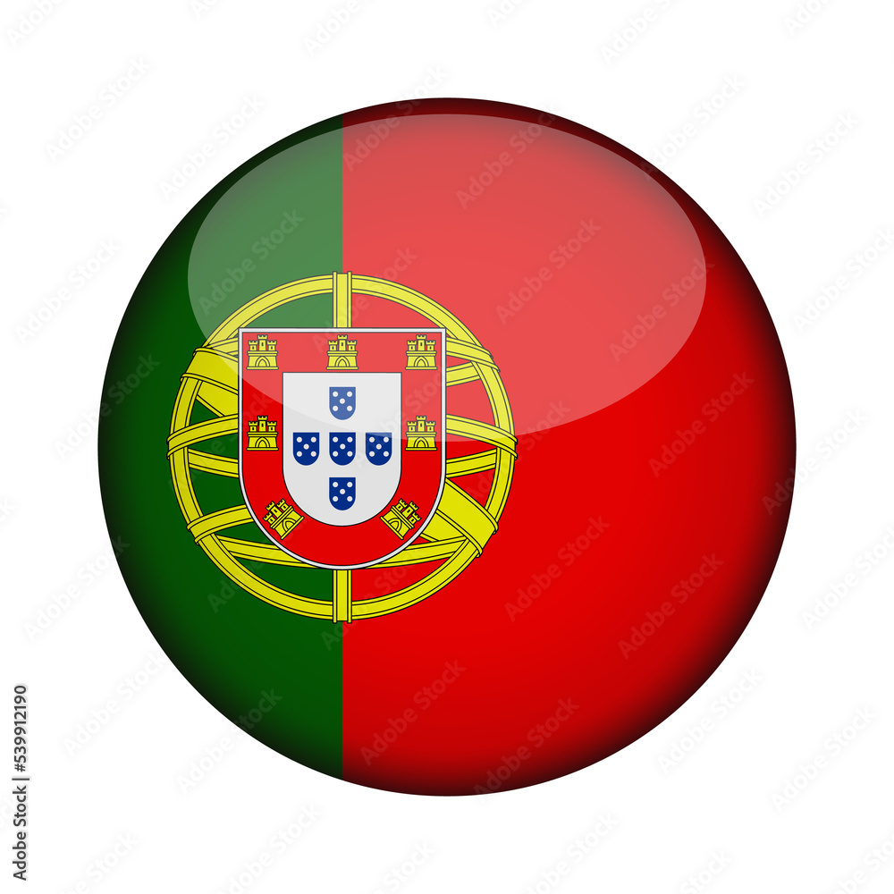 portugal Flag in glossy round button of icon. National concept sign. Independence Day. isolated on transparent background. portugal Flag in glossy round button of icon. National concept sign. Independence Day. isolated on transparent background.