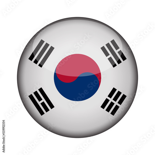 Free Download south korea Flag in glossy round button of icon. National concept sign. Independence Day. isolated on transparent background. - GFXLoad