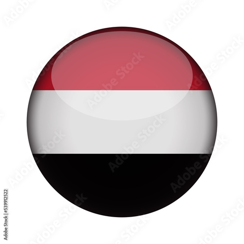 Free Download yemen Flag in glossy round button of icon. National concept sign. Independence Day. isolated on transparent background. - GFXLoad