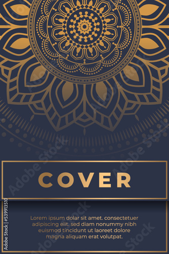 Luxury mandala background with floral ornament elements, Hand-drawn mandala design, Ethnic floral mandala template for invitation, card, wedding, logos, cover, brochure, flyer, banner