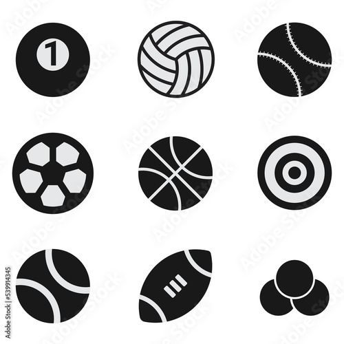 vector set of balls for fun games