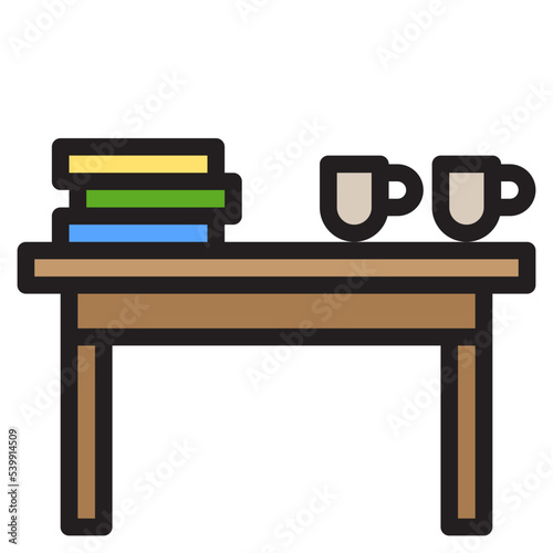 Coffeetable color line style icon