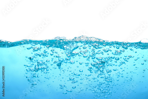 water surface and underwater bubbles white background.