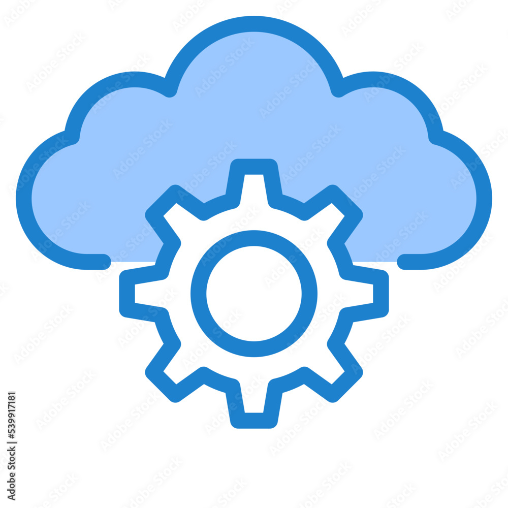 Cloud computing blue style icon Cloud computing blue style icon