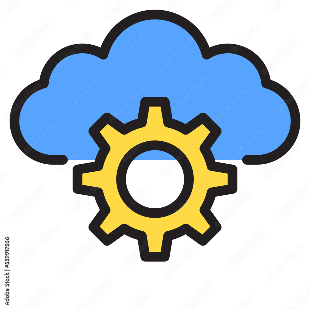 Cloud computing color line style icon