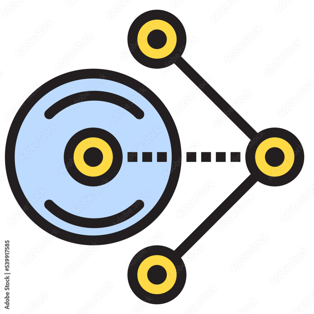 Data sharing color line style icon Data sharing color line style icon