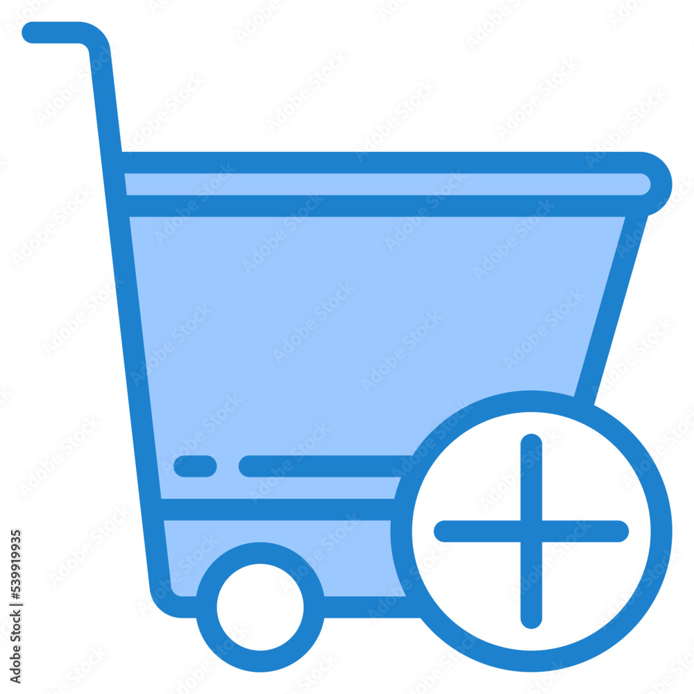 Add shopping cart blue style icon Add shopping cart blue style icon