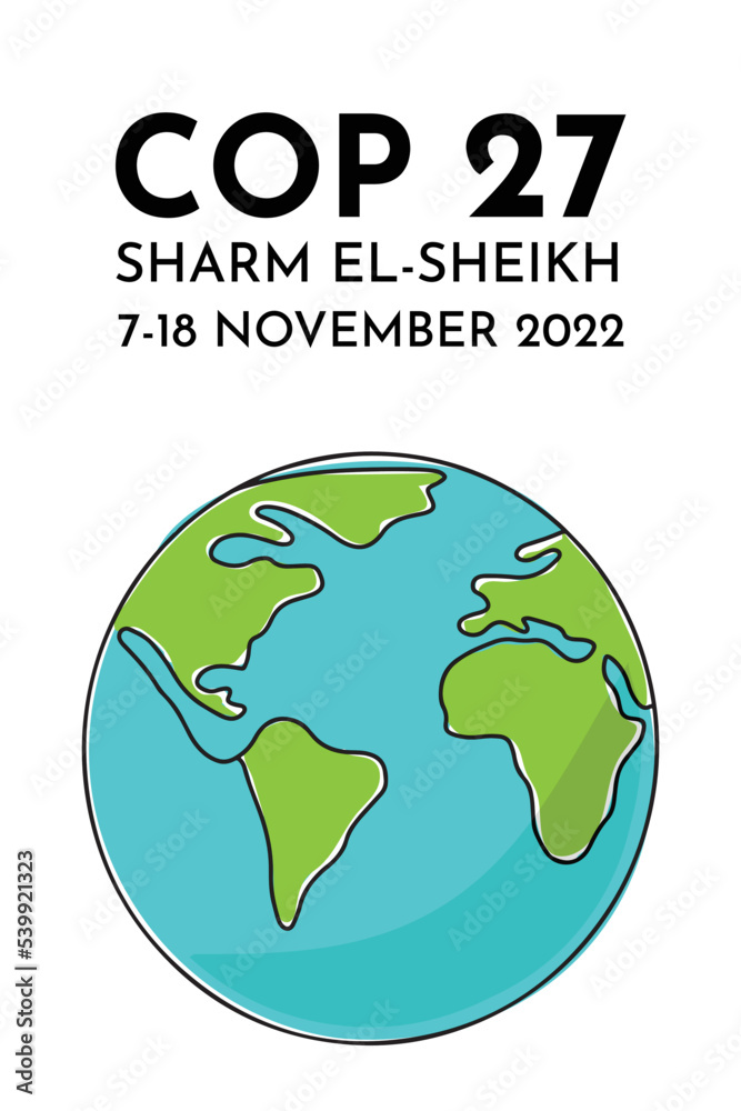 Climate Change Conference 2022 COP 27 vertical vector banner, flyer