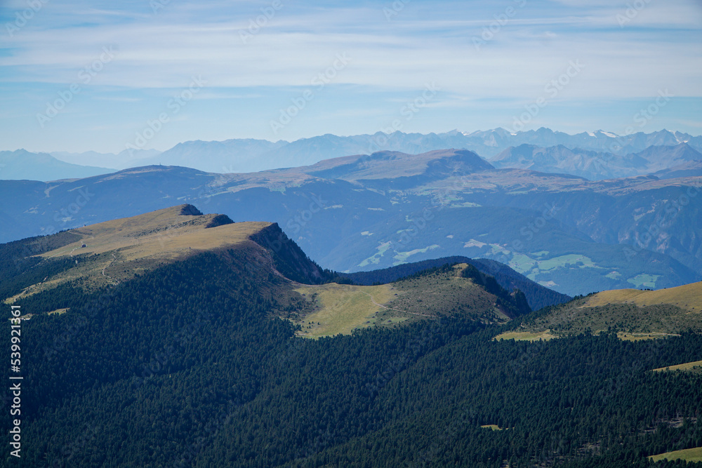 Wonderful mountain view in the dolomites: Raschoetz near gardena valley in alto adige, italy.
