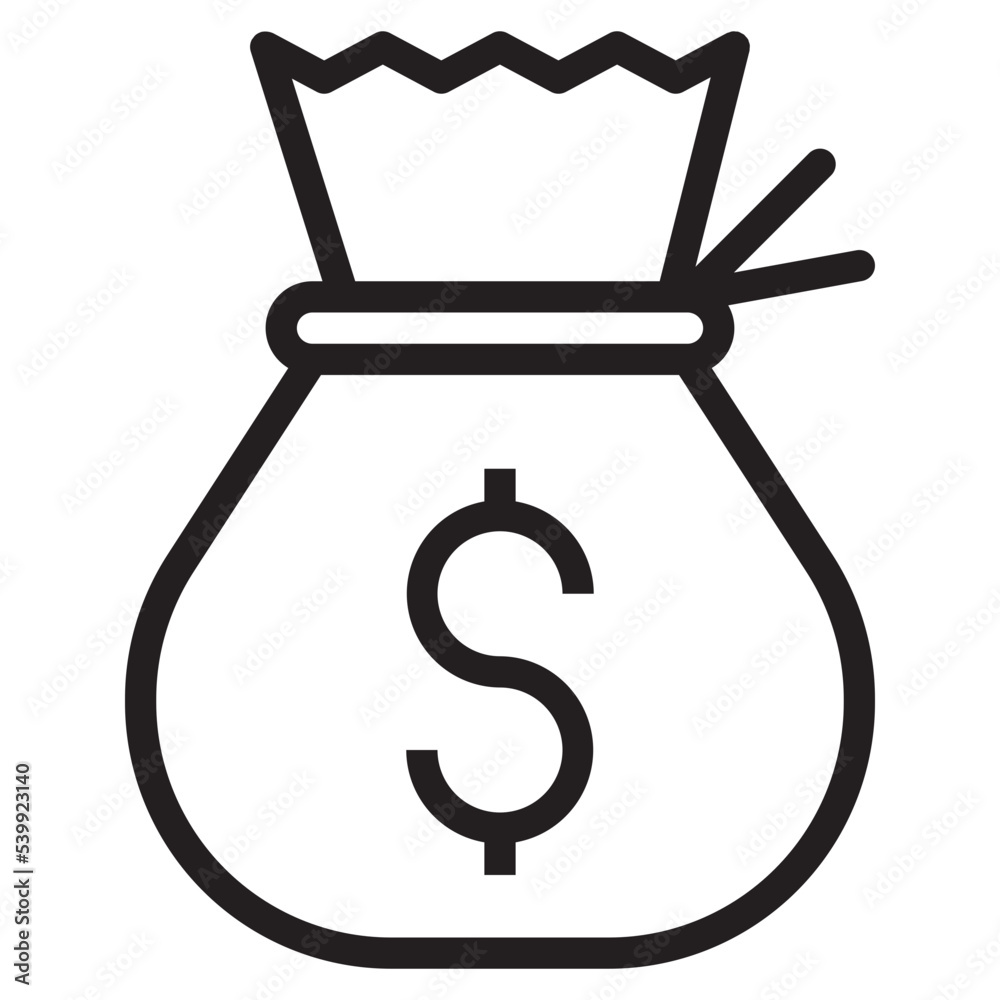 Money bag outline style icon Money bag outline style icon