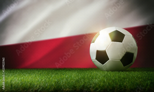 Poland national team background with ball and flag