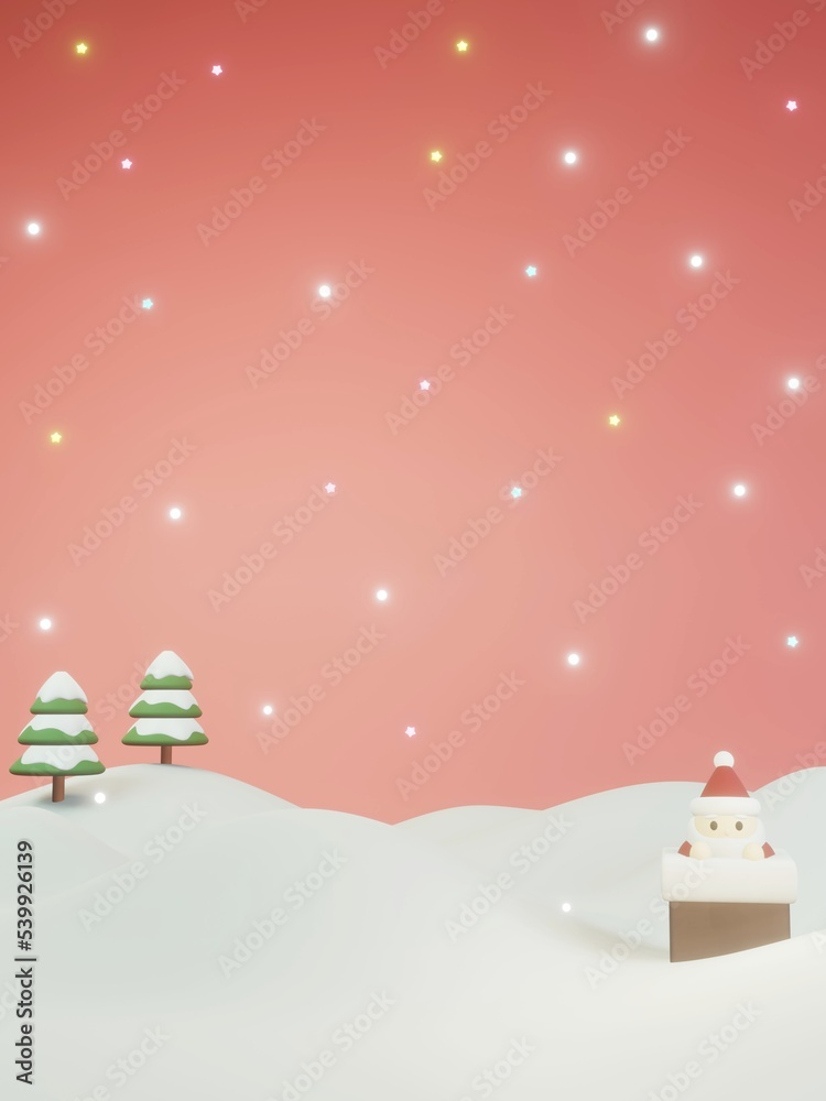 Fototapeta premium サンタクロース テンプレート クリスマス 3D