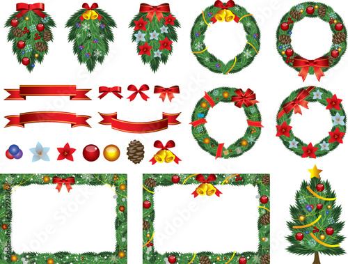 クリスマス　フレーム飾り　セット
