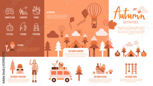 Autumn activities infographic design template. design Vector.