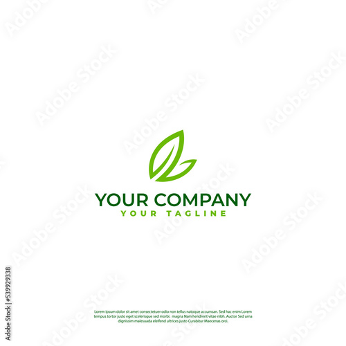 logo modern minimalist abstract leaf