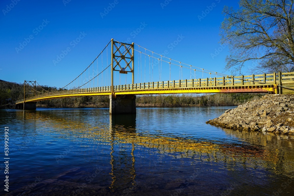 Beautiful shot of the Beaver bridge outside Eureka Springs, Arkansas, USA - obrazy, fototapety, plakaty 